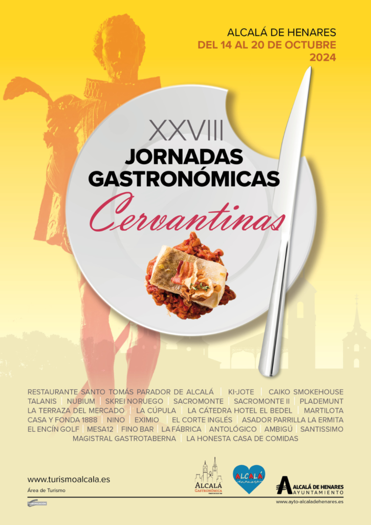 Cartel de las XXVIII Jornadas Gastronómicas Cervantinas de Alcalá de Henares